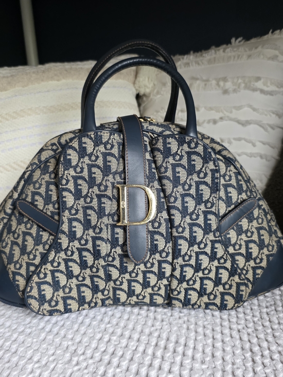 Dior Handbags - Christian Dior Vintage Double Saddle Bowler Bag